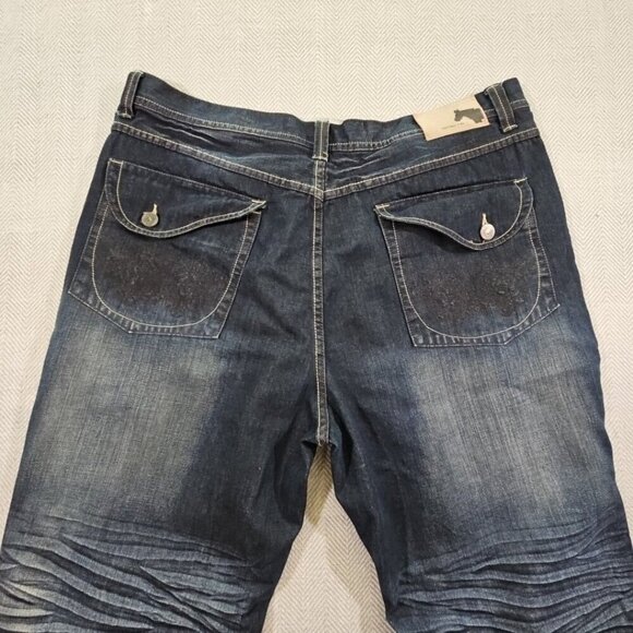 District 81 Clothing Jeans Men's Size 44x26 Flap Pocket Embroidery Hip Hop - Picture 10 of 14